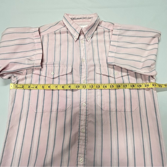 Vintage Levis Mens Button Down Shirt Sz S Short Sleeve Striped Pink 80s Hipster - Picture 4 of 9